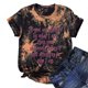 thumbnail image 4 of Camiseta de mujer Camisetas Cuello redondo Camiseta de manga corta Estampado de letras Tie-dye Camiseta Tops Blusa Regalo para mujeres Pompotops  hkajfhjk468211, 4 of 8