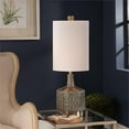 thumbnail image 2 of Maklaine Ceramic & Metal Table Lamp in White and Antique Brass, 2 of 7