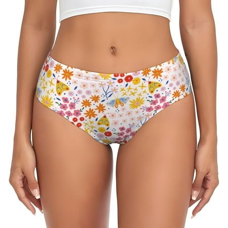 Womens Underwear - Colorful Floral No Show Seamless Underwear for Women  Soft Comfort Stretch Women s Panties  Hipster Ladies Panties Bikini Underwear Briefs