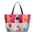 thumbnail image 2 of Balery Colorful Dog Cat Collage Beach Travel Bag - Water-Resistant, Large Capacity Lightweight Tote with 7 Pockets for Women and Men - Perfect for Beach, Pool, Gym, and Travel, 2 of 7