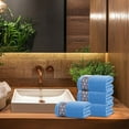 thumbnail image 5 of Hyknon Large Bath Towels Soft Quick-Drying Absorbent Bathroom Towels Thickened Shower Towels Blue Cotton Towels for Home Hotel (29x13.4Inch), 5 of 7