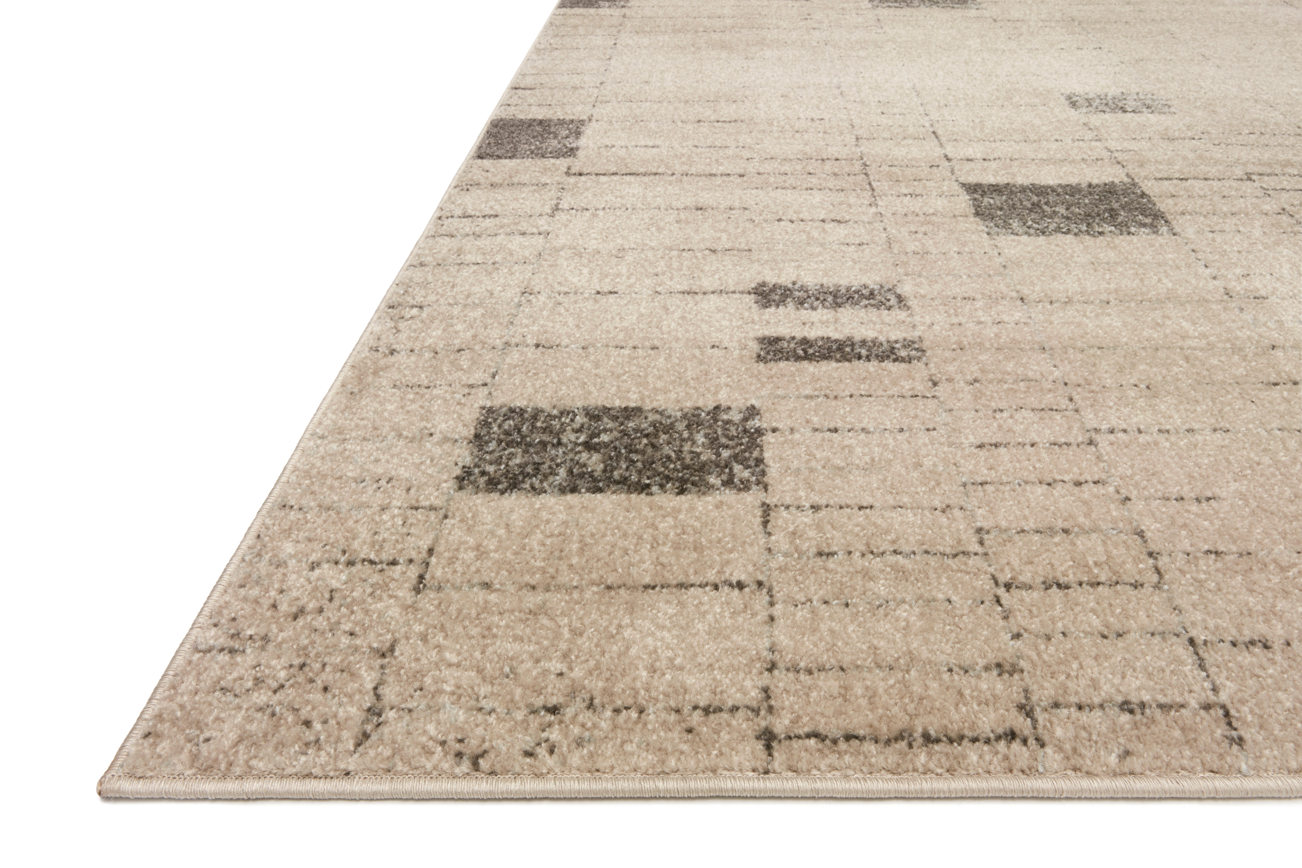Loloi Bowery BOW-02 Slate / Taupe Geometric Area Rug 9'-6" x 12'-6"
