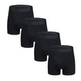 thumbnail image 2 of Jinhomg Boxers Pack for Men 4 PC Breathable Athletic Boxer Briefs Lightweight Comfy Basic Solid Underwear with Open Fly Gym Sportswear Black S, 2 of 4