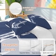 thumbnail image 2 of 3 Piece Navy Blue Anchor Duvet Cover Set Queen Size,Microfiber Comforter/Quilt Cover with Corner Ties and 2 Pillowcases,Coastal Nautical Marine Minimalist All Season Soft Bedding with Zipper Closure, 2 of 8