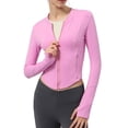 thumbnail image 7 of AherBiu Sports Jackets for Women Zip up Lightweight Cropped Stretchy Long Sleeve Yoga Tops Activewear, 7 of 7