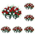 thumbnail image 6 of 6PCS Artificial Cemetery Flowers - Realistic Silk Rose Bouquet with Headstone Saddle, Outdoor Grave Decorations, Non-Fading Colors for Memorials & Gravesites, 6 of 6