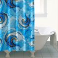 thumbnail image 4 of Blue Gold Marble Pattern Shower Curtain 84"x72" ,Bathroom Decorative Shower Curtains Set with 12 Hooks,Modern Waterproof Washable Shower Curtain, 4 of 6
