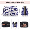 thumbnail image 5 of Naloa Blue And White Porcelain Pattern Leather Makeup Bag for Purse Travel, Portable Small Cosmetic Organizer for Women and Girls, Make up Bag with Zipper, 5 of 8