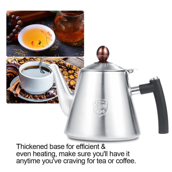 Hervidor De Té Para Estufa, Hervidor De Agua De Acero Inoxidable De 1,2 L Con De Silicona A Prueba De Calor, Agua Caliente De Ebullición Rápida Para El Hogar Y La Cocina