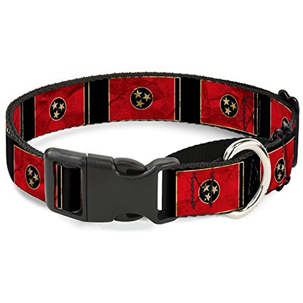 Buckle-Down Tennessee Flag Black Distressed Martingale Dog Collar