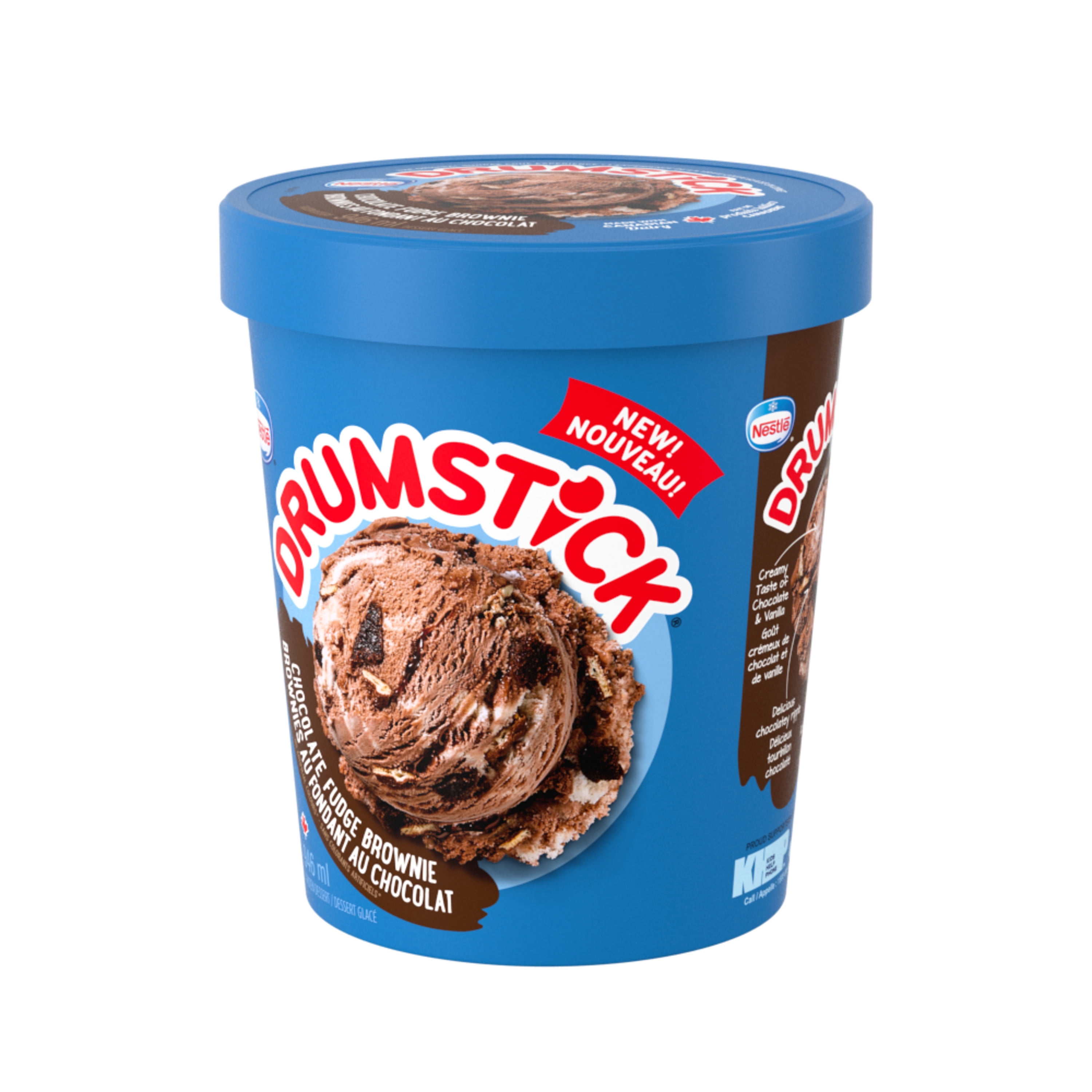 DRUMSTICK Chocolate Fudge Brownie, Frozen Dessert, Ripple, Brownie & Wafer Pieces