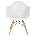 thumbnail image 3 of Hodedah Arm Bucket Seat Studio Dining Chair in White, 3 of 6