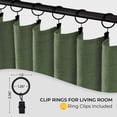 thumbnail image 6 of 100% Blackout Faux Linen Curtains for Livingroom Bedroom W50 X L96,2 Panels Set Thermal Insulated Curtains With Free 20 Ring Clips - Moss Green, 6 of 9