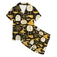thumbnail image 3 of JIAYUE Girls Pajamas Halloween Graphic Short Sleeve Notched Collar Button Top And Shorts Two Piece Sleepwear Set for Summer Nightwear,2-3 Years, 3 of 4