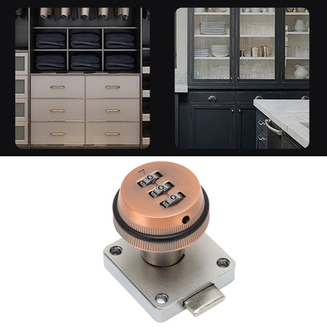 Security Combination Cam Lock, Polishing Process Rust Prevention Password Coded Cabinet Lock Wearproof Sturdy Zinc Alloy for Drawer Grey,Black,Bronze