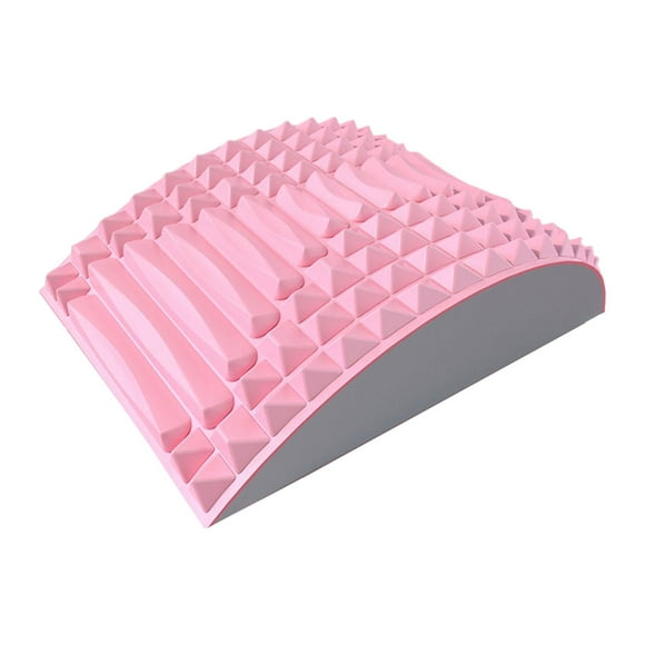Bunblic Back Stretcher Back Cracker Posture Correction Lumbar Soothing Device Lower Back Massager Spine Board for Bed Chair Car Couch Pink