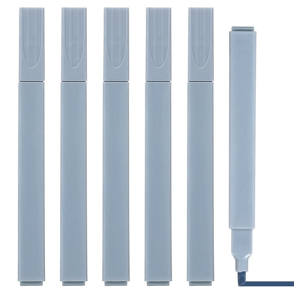 Uxcell Aesthetic Highlighter, 6 Pack Water Based Broad Tip Writing Marker Pens Square Colored Highlighter Studying Supplies for Office Journal DIY Home Daily Use, Smoky Blue