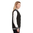 thumbnail image 3 of Sport-Tek Ladies Fleece Letterman Jacket-XS (Black/ White), 3 of 6