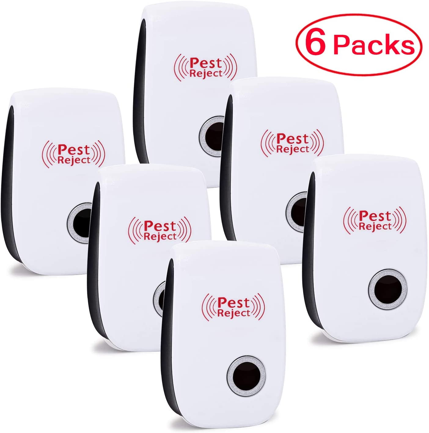 Ultrasonic Pest Repeller 6 Pack,2020 Upgraded Electronic Pest Repellent Plug  in Indoor Pest Repellent for Mosquito, Insects,Cockroaches, Mouse, Rats, Bug,  Spider, Ant, Human & Pet Safe 