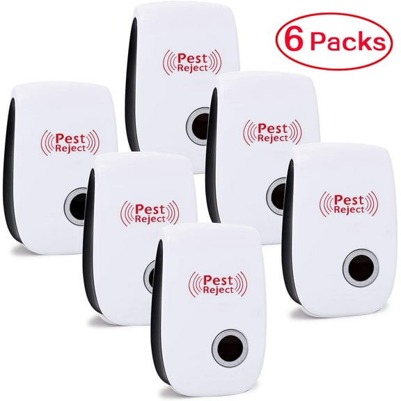 Ultrasonic Pest Repeller 6 Pack,2020 Upgraded Electronic Pest Repellent Plug in Indoor Pest Repellent for Mosquito, Insects,Cockroaches, Mouse, Rats, Bug, Spider, Ant, Human & Pet Safe