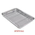 thumbnail image 4 of MYG for Stainless Steel Baking Sheet and Rack Set - 26x20x2.5cm Kitchen Roasting Pan with Cooling Wire Rack for Oven Cooking, Baking, Grilling - Durable, Easy Clean, Even Heating, 4 of 10