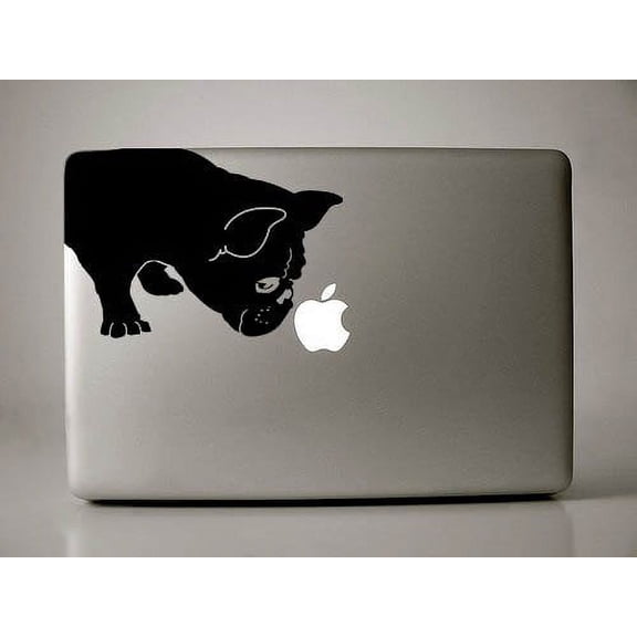 French Bulldog Sniff - Black Vinyl Decal for 13 inch Macbook or other Laptop
