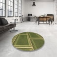 thumbnail image 3 of Ahgly Company Indoor Round Patterned Dark Yellow Green Area Rugs, 6' Round, 3 of 6