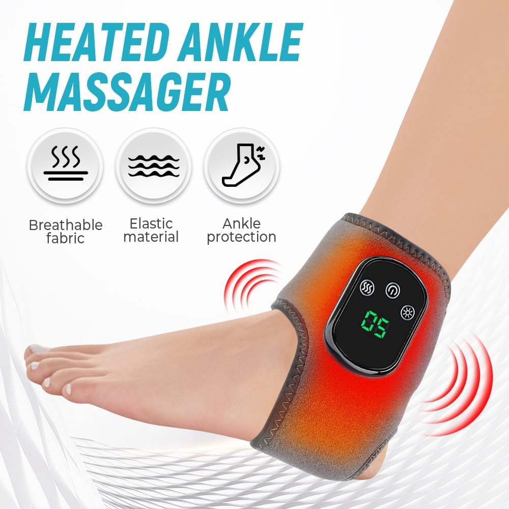 3-in-1 Foot Massager, 2025 New Wireless Triple Method Massager, Heated Feet Wrap with 3 Vibration Modes 5 Heat Levels for Neuropathy Home Office Travel