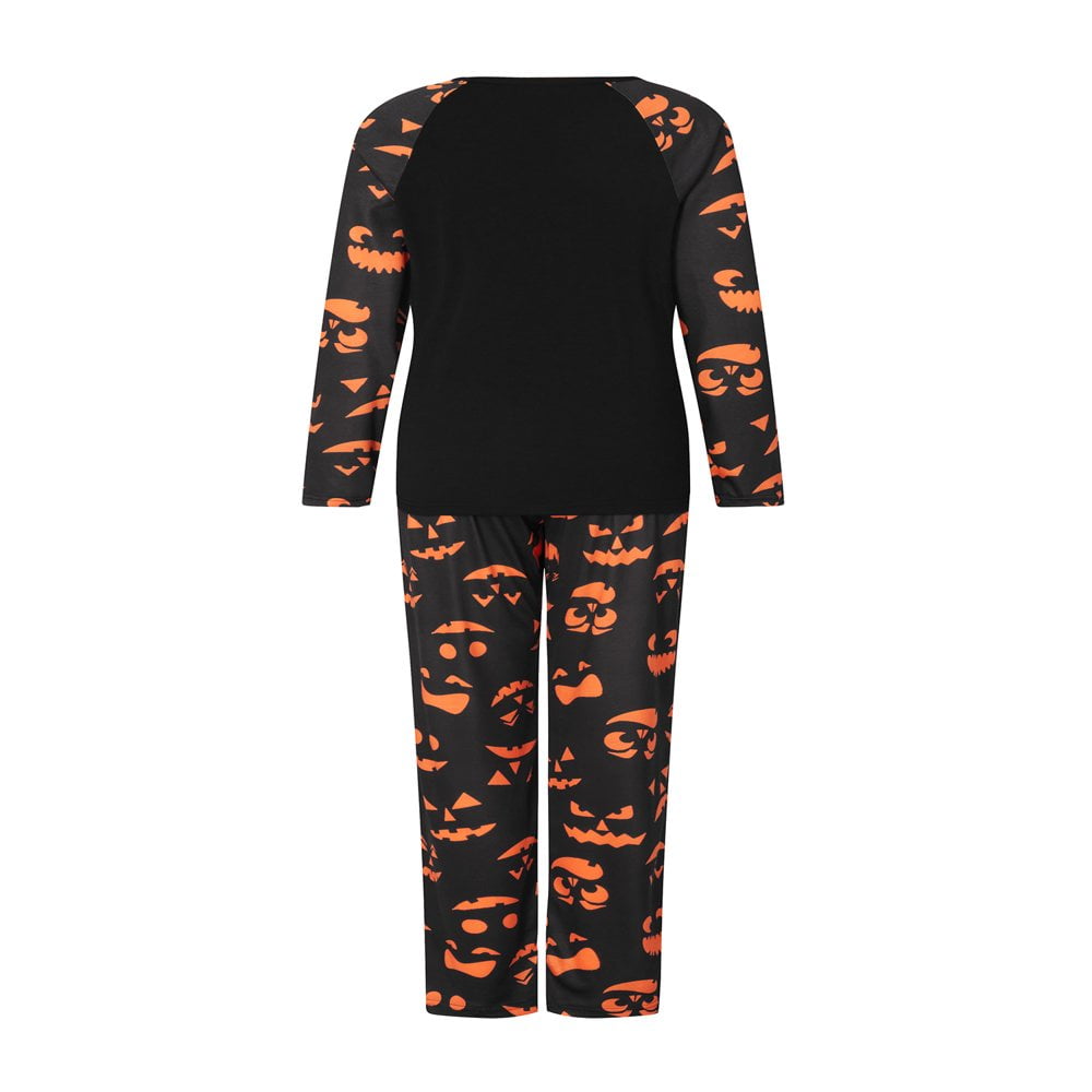 Pyjama Enfant Halloween 2 Pièces - Motif Citrouille, Fantôme, Chauve-souris - Tissu Doux Polyester - Pour Fête Et Nuit Confortable