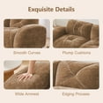 thumbnail image 6 of 141" Oversized Modular Sectional Sofa, L-Shaped Boneless Couch with Deep Seat, 5-Seater Velvet Cloud Couch with Ottoman for Living Room, Camel, 6 of 9