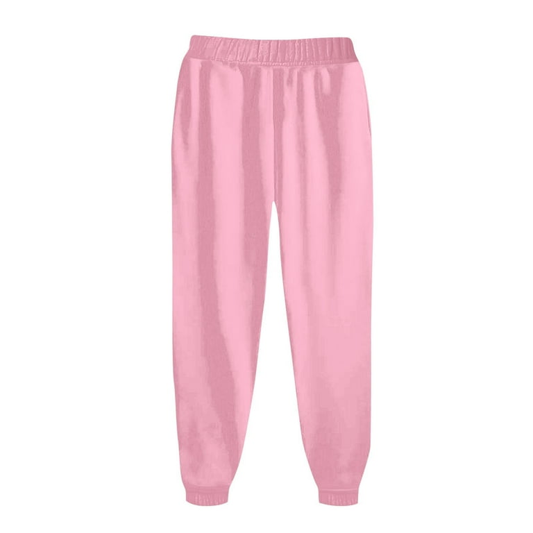 UoCefik Cute Sweatpants for Teen Girls with Pockets Elastic Waist Joggers  Pants Athletic Fleece Cinch Bottom High Waisted Sweatpants Comfy Loose Fit