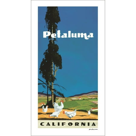 Petaluma Poster - Wine Country Posters, Petaluma Art Poster, Sonoma Wine Country, California, Vineyard WCP-0001 (18x24 Art Print, Wall Decor Travel Poster)