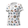 thumbnail image 2 of Naloa Cartoon Animals Print T-Shirts Short Sleeve V Neck Tees for Women Fashion Tops Trendy Lightweight Soft Casual Summer Outfits Clothes, 2 of 5