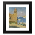 thumbnail image 2 of Henri Martin 20x22 Black Modern Framed Museum Art Print Titled - La Tour De Collioure, Lifting of the Moon (1923-1924), 2 of 5