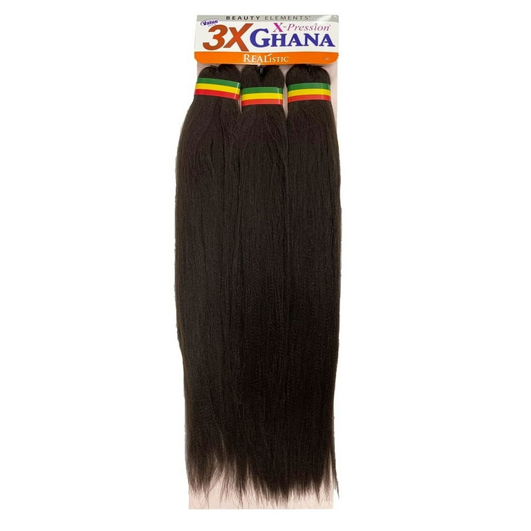 Beauty Elements 3x Ghana Braid Kanekalon Jumbo Braid Pre Stretched X  Pression Hair 3x 50” ( #99J Black Wine 3 Packs ) 