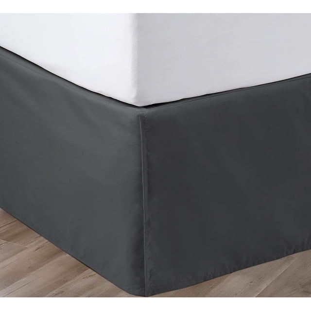 SGI Bedding 11 Inch Pleated Bed Skirt | Microfiber Bed Skirt | Fade Resistant, Wrinkle Free, Anti-static, Decorative, Extra Storage Space, Clutter-Free | Olympic Queen, Dark Gray
