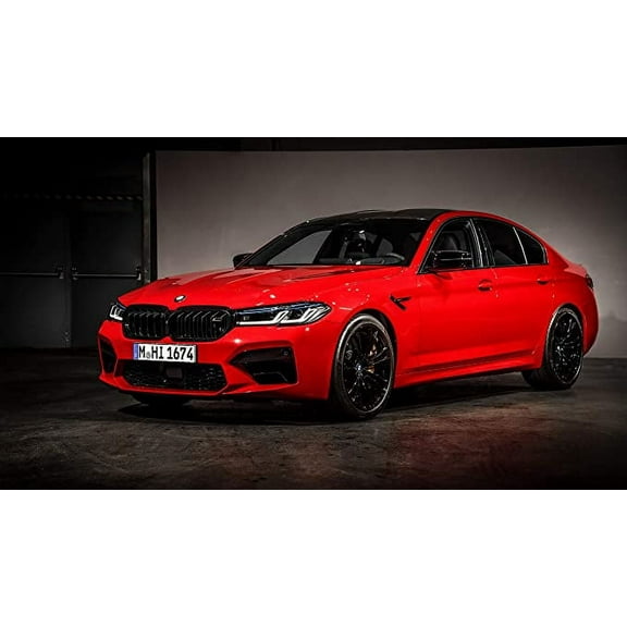 Iconic Arts Laminated 42x24 Poster: BMW m5 Competition 2020 4k 5k hd HD