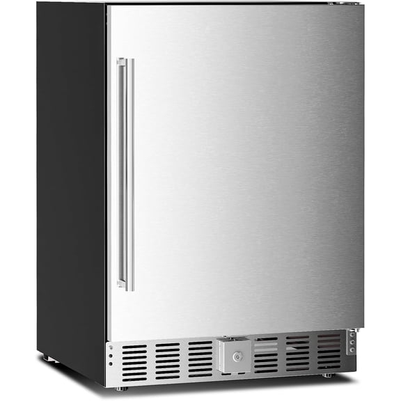 WAA 24" 180 Can Outdoor Beverage Cooler Stainless Steel Undercounter Built-in/Freestanding,Fast Cooling Low Noise 32-50°F for Home Patio