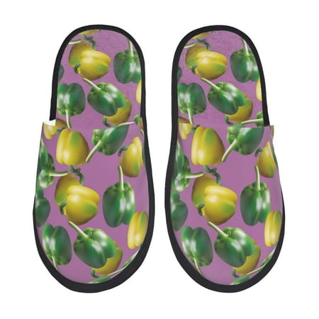 

Slippers for Women Men bell Pepper yellow green Warm Womens Mens House Shoes Bedroom Slippers Fuzzy Memory Foam Slippers Winter House Indoor Shoes Aesthetic Dorm Slippers