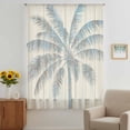thumbnail image 3 of Summer Palm Trees Sheer Curtains 54 Inches Long, Tropical Plants Vintage Wood Grain Light Filering Curtains, Breathable Simi Curtain Privacy Drapes for Kitchen Bathroom Small Window Treatment, 3 of 9