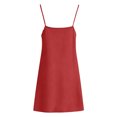 thumbnail image 3 of Bbyeadc Linen Dresses for Women Summer Cami Lounge Slip Sundress Sleeveless V Neck House Casual Mini Dresses,Red (S), 3 of 7