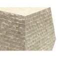 thumbnail image 5 of DecMode 16" x 19" Cream Mother of Pearl Shell Handmade Mosaic Inlay Geometric Accent Table, 1-Piece, 5 of 15