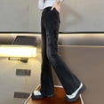 thumbnail image 2 of Low Rise Jeans Baggy Jeans for Girls Cute Kids Bow Embroidery Wide Leg Denim Pants High Waist Trousers Y2k Tween Clothes, 2 of 9