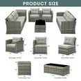 thumbnail image 2 of Royalcraft Outdoor Patio Furniture Set,10 Pieces Outdoor Sectional Wicker Sofa PE Rattan Conversation Sets with Non-slip Cushions,Aluminum Frame,Grey, 2 of 8