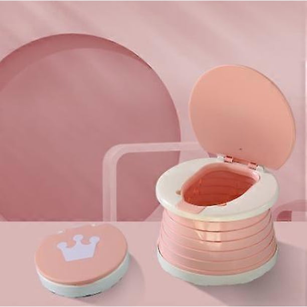 Pink Portable Potty for Babies, Foldable Potty for Children, Travel Potty for Children, Toilet Training