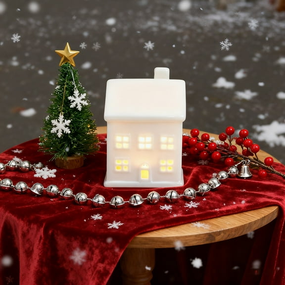 European-Style Ceramic House Led Light Crafts