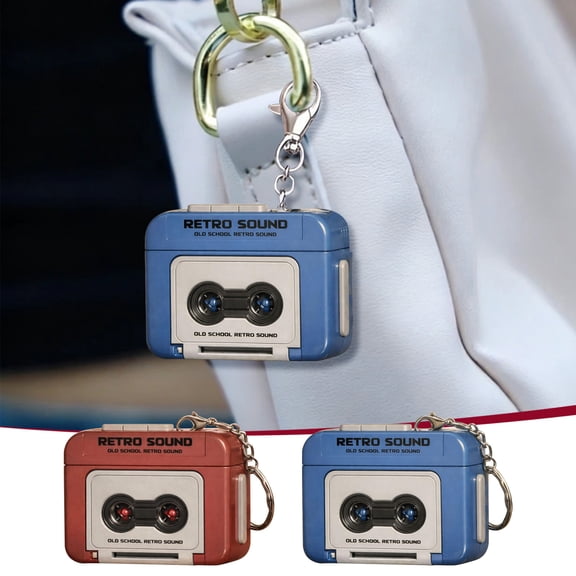 Retro Recorder Keychain Mini Tape Bag Pendant,Vintage Cassette Style Keychain,Durable Material,Compact Size for Keys Bags,Nostalgic Music Lover Gift,Personalized Accessory
