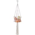thumbnail image 1 of CPDD Macrame Fruit Basket Hanging - Boho Macrame Produce Hammock, Bohemian Vegetable Holder Kitchen Fruit Storage Organizer Decorative Boho Decor for Kitchen, 1 of 7