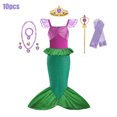 thumbnail image 3 of Disfraz de La Sirenita de Disney para niños y niñas, vestido de princesa Ariel para vacaciones de verano, ropa de playa, Cosplay de sirena, vestidos de cumpleaños, 2024, 3 of 5