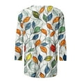 thumbnail image 3 of Juslio Plus Size Tops Women Shirts 3/4 Sleeve Floral Print Tops Crew Neck Casual Blouses Multicolor L, 3 of 5